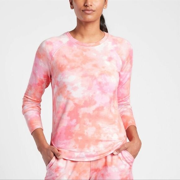 Athleta Pink Tie Dye Mindset Sweatshirt Modal M - Picture 1 of 6